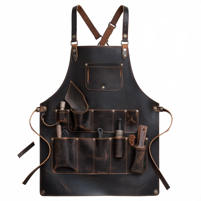 Stormhide Premium Crazy Horse Leather Blacksmith Apron – Heavy Duty