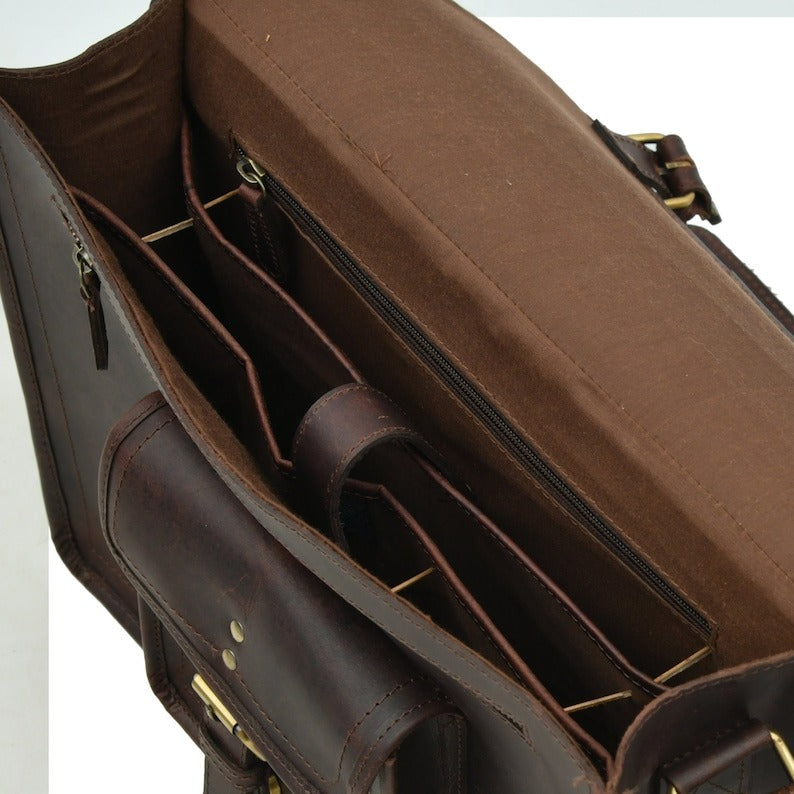 Personalized Leather Laptop Bag – Buffalo Messenger image 6