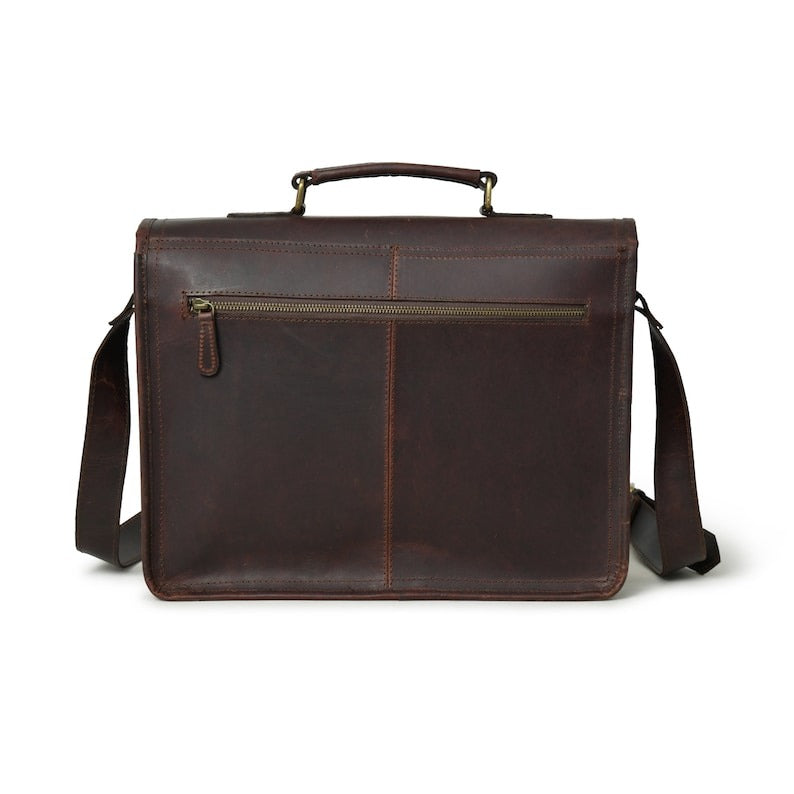 Personalized Leather Laptop Bag – Buffalo Messenger image 2