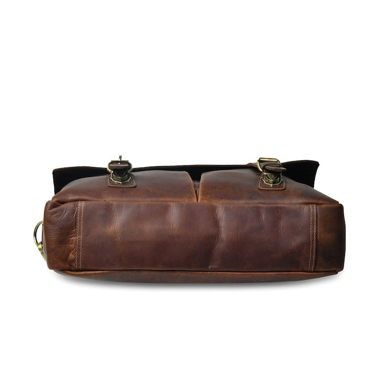 Personalized Leather Messenger Bag–Monogrammed Travel & Laptop Satchel for Men image 2