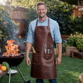 Ember Backyard Grilling Cowhide Leather BBQ Apron image 0