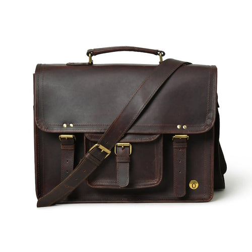 Personalized Leather Laptop Bag – Buffalo Messenger image 0