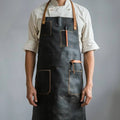 BBQ Savior Cooking Cowhide Leather Apron image 0