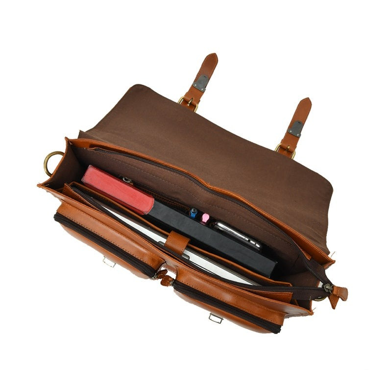 Christmas Gifts for Men-Handmade Leather Laptop Bag & Briefcase image 4