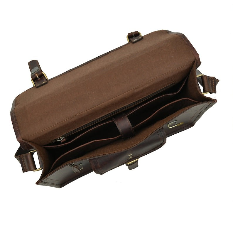 Personalized Leather Laptop Bag – Buffalo Messenger image 4